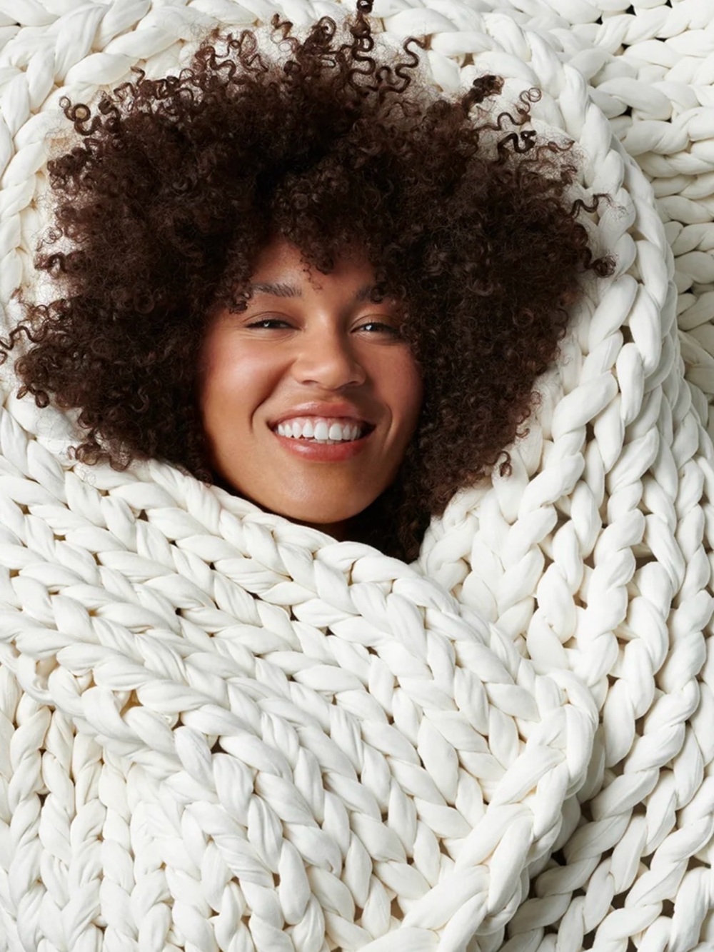 Bearaby Organic Cotton Weighted Blanket in Stone White 40x72 15#